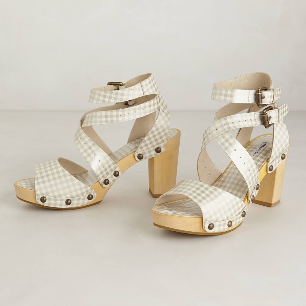 MARAIS USA Wooden Gingham Clogs